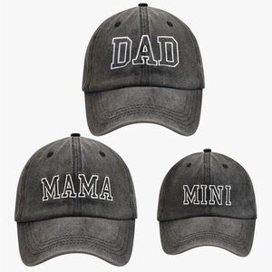 Gray Family Matching Caps Set